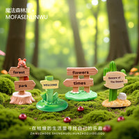 Miniature Moss Terrarium Ornaments - Creative Forest House Direction Sign Decor