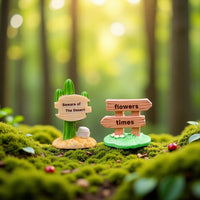Miniature Moss Terrarium Ornaments - Creative Forest House Direction Sign Decor