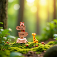 Miniature Moss Terrarium Ornaments - Creative Forest House Direction Sign Decor