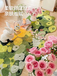 Forest Moss Bedroom Rug Bedside Mat Living Room Irregular Carpet for Master Bedroom Decoration Bay Window