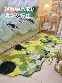 Forest Moss Bedroom Rug Bedside Mat Living Room Irregular Carpet for Master Bedroom Decoration Bay Window