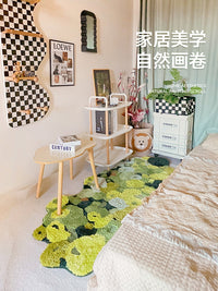 Forest Moss Bedroom Rug Bedside Mat Living Room Irregular Carpet for Master Bedroom Decoration Bay Window