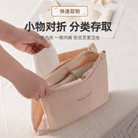 Travel Double-Layer Laundry Bag Portable Dirty Clothes Organizer Underwear Storage Pouch for Business Trips
