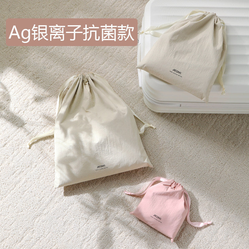 Antibacterial Travel Laundry Bag Underwear Socks Storage Drawstring Pouch for Bras and Clothes