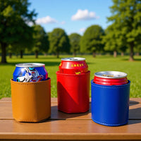 Leather Beer Bottle Sleeve Insulated Can Cooler Holder Gift for Weddings and Parties