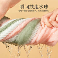 Double-Layer Two-Tone Thickened Coral Fleece Hair Drying Cap Super Absorbent Soft Quick Dry Anti-bacterial Bath Towel Turban