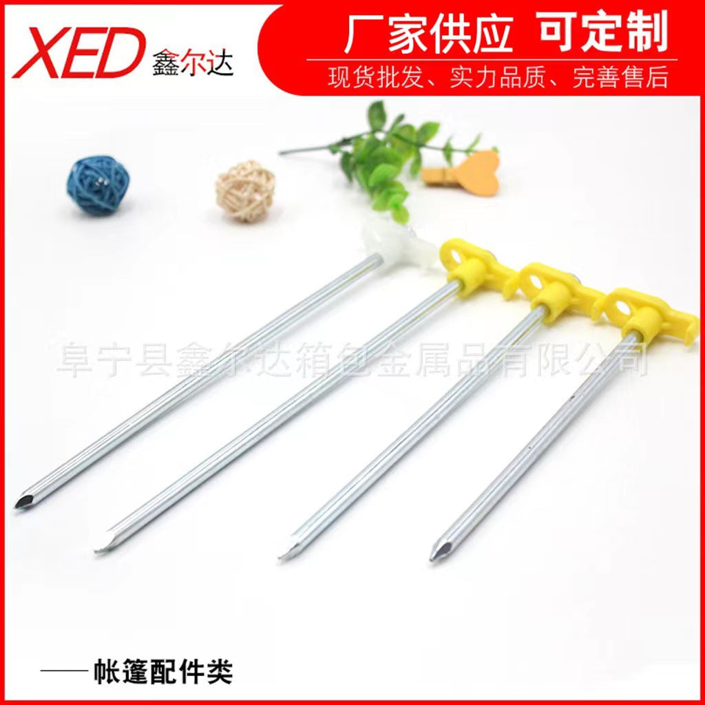 6mm Luminous Tent Stakes, Outdoor Camping Fluorescent Ground Pegs, Non-Slip Night Vision Steel Nails for Canopy