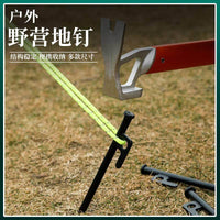 Outdoor Camping Tent Stakes Windproof Ground Pegs Canopy Anchor Kit with Hammer and Storage Bag
