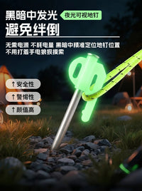 Outdoor Camping Tent Peg Tool Kit with Hammer, Wind Ropes, and Storage Bag for Canopy and Tent Fixing