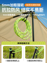 Outdoor Camping Tent Peg Tool Kit with Hammer, Wind Ropes, and Storage Bag for Canopy and Tent Fixing