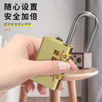 Solid Pure Copper Combination Lock Household Storage Cabinet Luggage Brass Security Padlock Waterproof Mini Small Lock