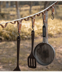 Outdoor S-Shaped Leather Hooks Triangle Storage Rack Shelf Hook Keychain Portable Camping Hanger