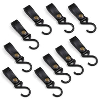Outdoor S-Shaped Leather Hooks Triangle Storage Rack Shelf Hook Keychain Portable Camping Hanger