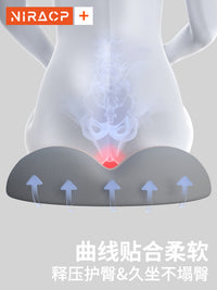 Coccyx Cushion for Tailbone Pain Relief, Pressure Reducing Seat Cushion for Long Sitting, Hollow Donut Pillow for Hips