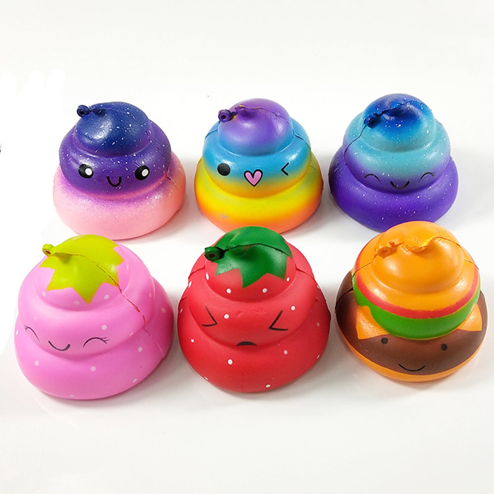 Squishy Toys Cute Cartoon Poop Stress Relief Squeeze Toy for Kids and Adults