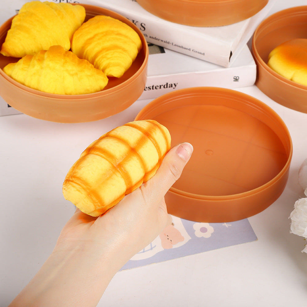 Super Soft Slow Rebound PU Simulation Pineapple Bun Croissant Squeeze Toy for Kids, Stress Relief and Venting Toy