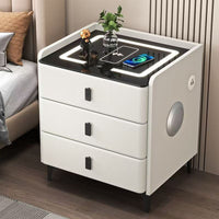 Smart Bedside Table with Wireless Charging and LED Light for Small Apartments and Modern Bedrooms
