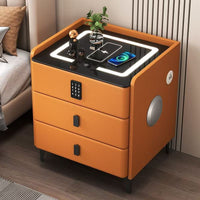 Smart Bedside Table with Wireless Charging and LED Light for Small Apartments and Modern Bedrooms