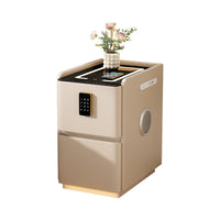 Smart Bedside Table with Wireless Charging, Password Lock, and Power Strip - Multi-functional Home Bedroom Nightstand
