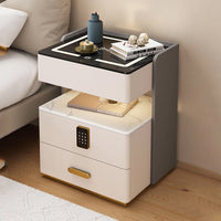 Smart Bedside Table Modern Luxury Multifunctional Wireless Charging Solid Wood Nightstand with Storage for Bedroom