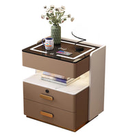 Smart Bedside Table Modern Luxury Multifunctional Wireless Charging Solid Wood Nightstand with Storage for Bedroom