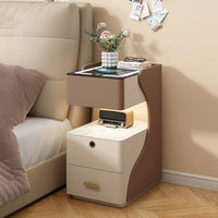 Luxury Smart Bedside Table Narrow Home Bedroom Small Apartment Multifunctional Modern Minimalist Floor Standing Three-Drawer Storage Cabinet