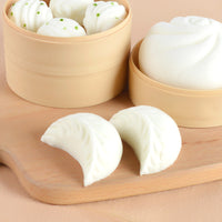 TikTok Viral Simulation Steamed Bun PU Slow Rebound Decompression Toy with Steamer Basket Realistic Food Display