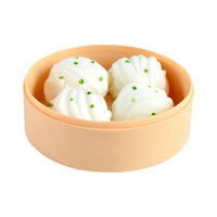 TikTok Viral Simulation Steamed Bun PU Slow Rebound Decompression Toy with Steamer Basket Realistic Food Display