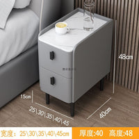 Ultra-Narrow Smart Bedside Table Solid Wood Wireless Charging Fingerprint Lock Modern Minimalist Nightstand