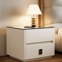Smart Bedside Table with Wireless Charging, Modern Minimalist Solid Wood Nightstand, Multifunctional Luxury Home Bedroom Cabinet