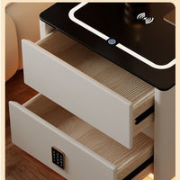 Smart Bedside Table with Wireless Charging, Modern Minimalist Solid Wood Nightstand, Multifunctional Luxury Home Bedroom Cabinet