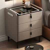 Multifunctional Smart Nightstand with Wireless Charging, Fingerprint Lock, Speaker, and LED Light for Bedroom Storage