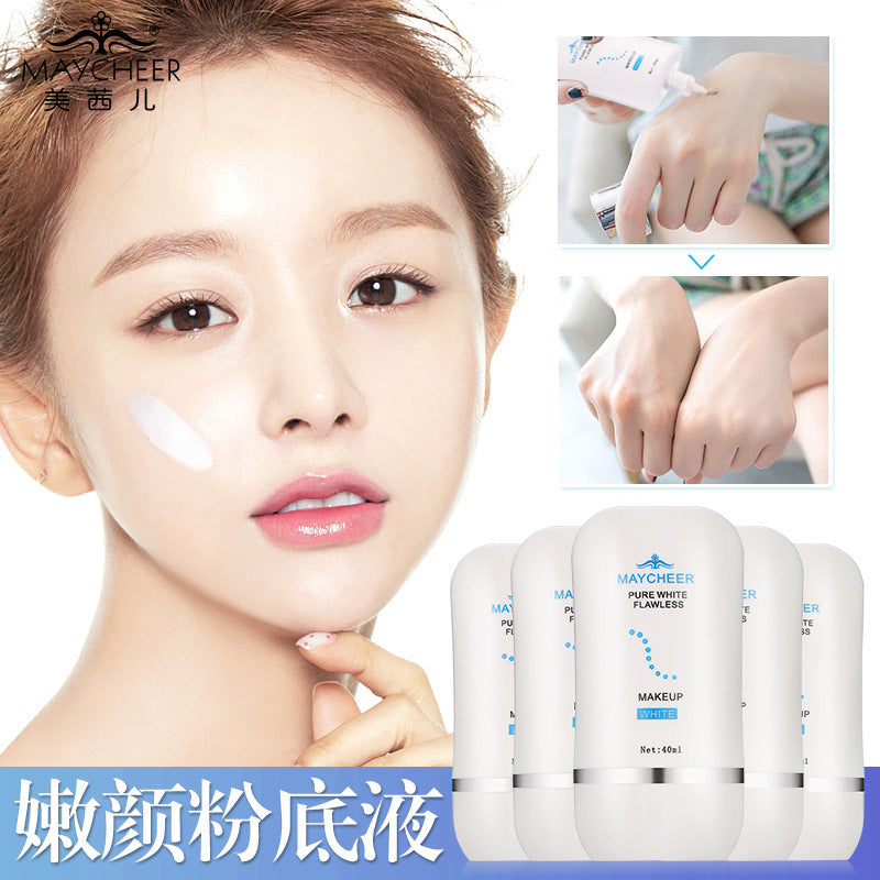 Meiqianer Liquid Foundation Concealer Oil Control Long-lasting Non-transferring Clear Natural Waterproof Sweat-proof for Oily Skin