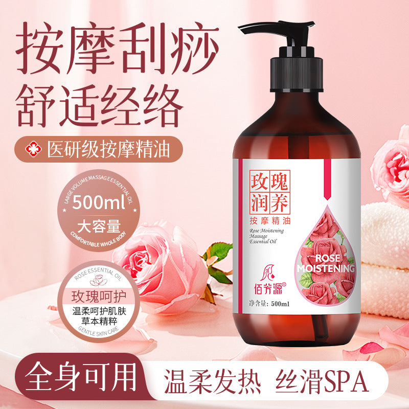 Rose Essential Oil for Full Body Massage, Spa-Grade Skincare Base Oil for Scraping and Back Massage