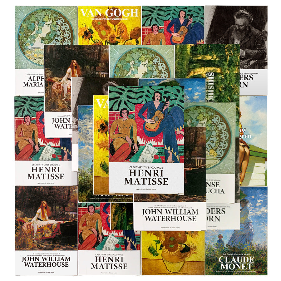 Art Museum Series Van Gogh Monet Postcards Greeting Cards Wall Stickers Home Decor Paintings