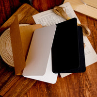 Vintage Kraft Paper Blank Folded Greeting Cards - Ins Style Exquisite Handwritten Birthday Blessing DIY Small Cards