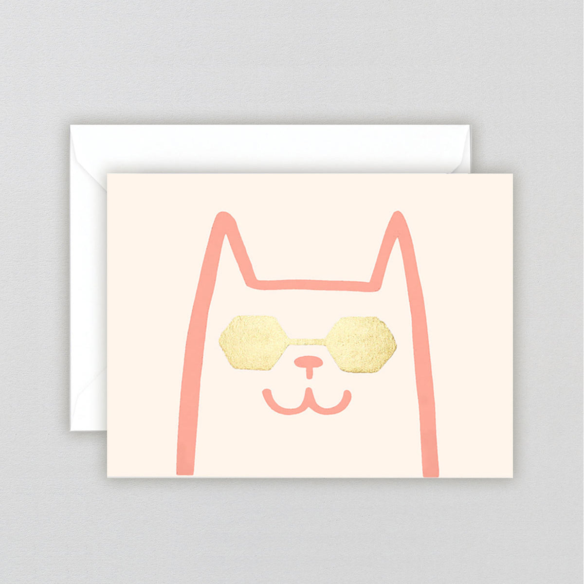 DearF Letterpress Gold Foil Cat Dog Greeting Card - Imported UK Birthday Thank You Card