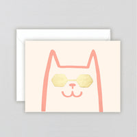 DearF Letterpress Gold Foil Cat Dog Greeting Card - Imported UK Birthday Thank You Card