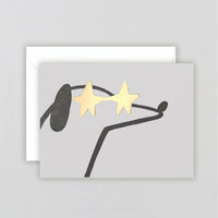 DearF Letterpress Gold Foil Cat Dog Greeting Card - Imported UK Birthday Thank You Card