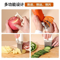 3-in-1 Multifunctional Vegetable and Fruit Peeler Shredder Stainless Steel Potato Slicer for Kitchen Home Use