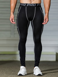 Men's Sports Compression Pants Quick Dry Running Tights High Elastic Training Base Layer for Gym Track Basketball