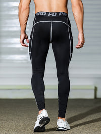 Men's Sports Compression Pants Quick Dry Running Tights High Elastic Training Base Layer for Gym Track Basketball