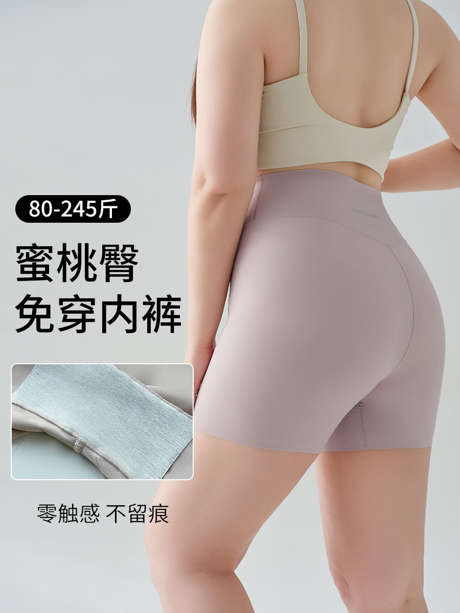 Women's 5A Antibacterial High-Waist Seamless Yoga Shorts with Built-in Underwear, Plus Size Cycling Running Training Shorts