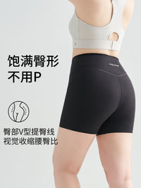 Women's 5A Antibacterial High-Waist Seamless Yoga Shorts with Built-in Underwear, Plus Size Cycling Running Training Shorts
