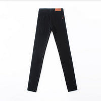 Women's Slim-Fit Black Pencil Pants - High Elasticity Leggings for a Lean Look, Plus Size Available