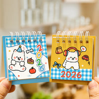 2026 Cute West Highland Terrier Desk Calendar Portable Ornament Punch-in Plan Small Calendar Cartoon Dog Calendar