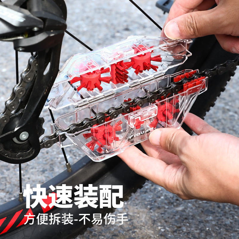 Bicycle Chain Cleaner Kit - Transparent Visual Immersion Washer for Oil Stain Removal - Cycling Equipment