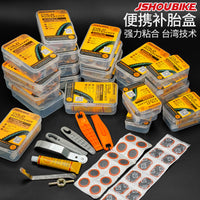 Bicycle Tire Repair Kit for Mountain Bikes and Electric Bikes - Portable Puncture Repair Tool Set with Patches and Glue