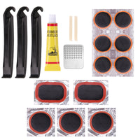 Bicycle Tire Repair Kit with Glueless Patches and Pry Bars for Mountain and Road Bikes