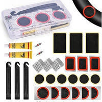 Portable Bicycle Tire Repair Kit with Glue, Patches, and Pry Bars for Emergency Roadside Fixes